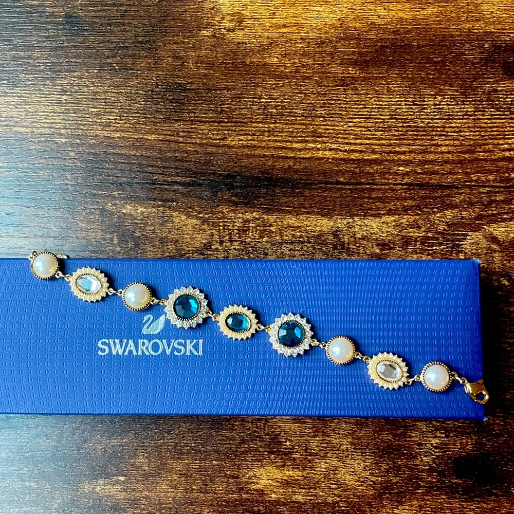 swarovski millennium bracelet (Blue & Gold)